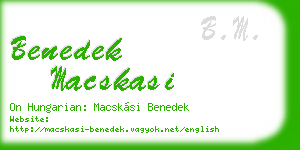 benedek macskasi business card